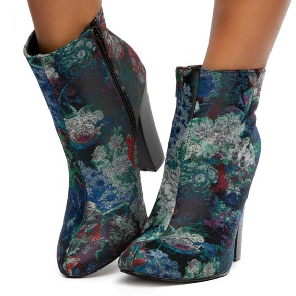 LILIANA SHOES Womens Floral PANNE-1 ANKLE BOOTIES/Boots | NEW/NEW in BOX! 🌸🌺🪻 - Picture 5 of 8